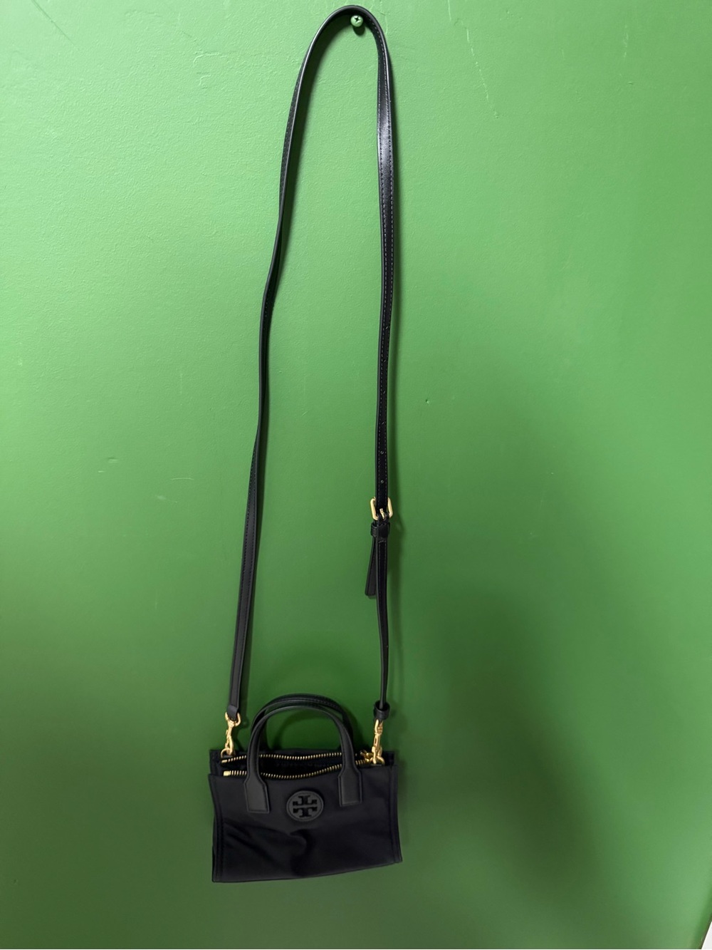 Tory Burch Black Mini Crossbody with Gold Hardware